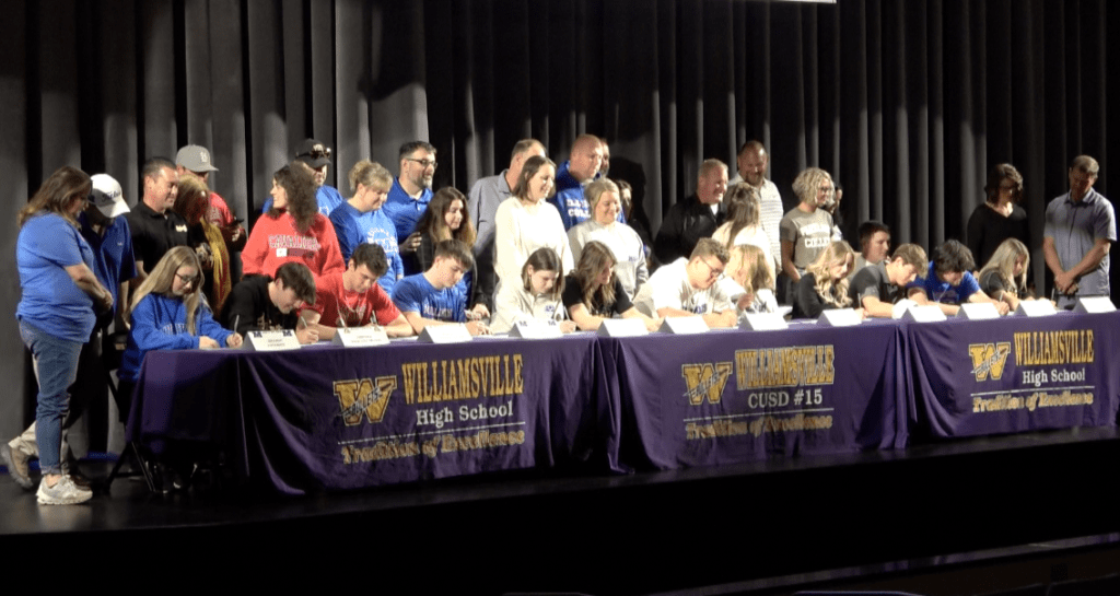 Williamsville Celebrates Twelve Student Athletes Signing to Play at