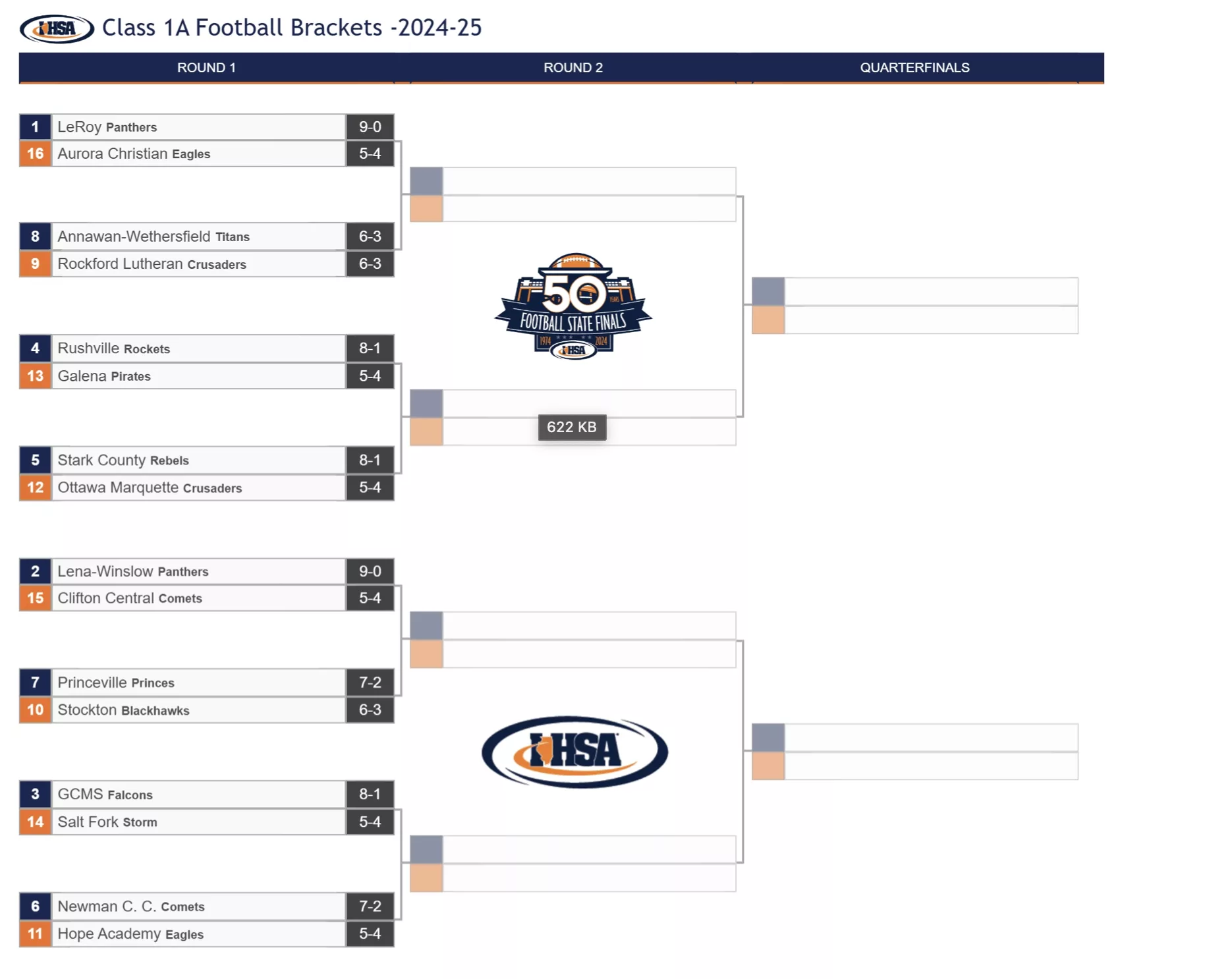 2024 IHSA Playoff Football Pairings Video Channel 1450