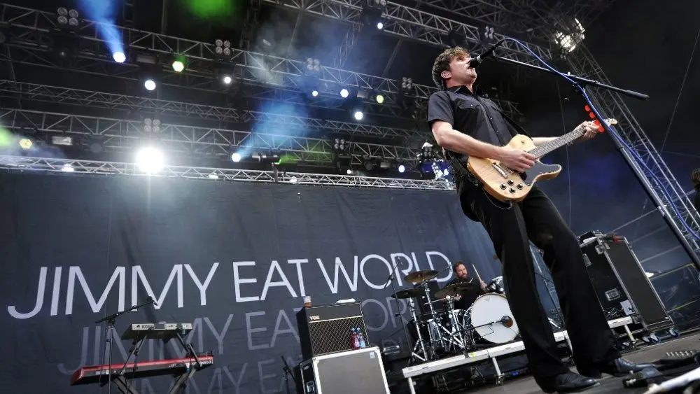 Singer Jim Adkins of Jimmy Eat World during performance on festival Rock for People in Hradec Kralove^ Czech republic^ July 5^ 2011.