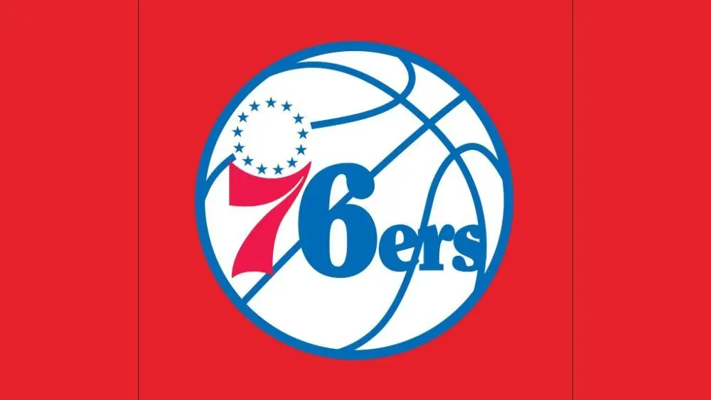 Philadelphia 76ers Logo with red background