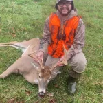 Trevor Bock: Me and dad first time hunting in 3 years. He shot first and missed so I had to take and shot and dropped it where is was. I had to show my old dad how to do it.