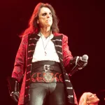 Alice Cooper performs at iThink Financial Amphitheatre in West Palm Beach^ Florida on August 27^ 2023. The performance was part of the Freaks On Parade tour.