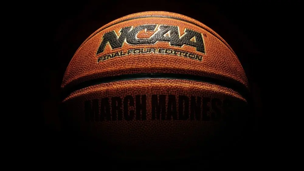 NCAA Final Four Edition March Madness basketball on dark background Wilmington^NC - USA - 05-07-2021