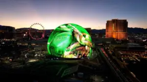 Las Vegas^ Nevada^ United States - 12.19.2025 - Las Vegas Sphere At Las Vegas In Nevada United States. Sunset Las Vegas United States. Famous Night. Landscape Night Scape.