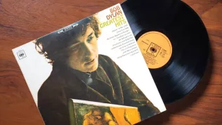 Bob Dylan hit collection vinyl music album. Udine Italy_March 09 2023