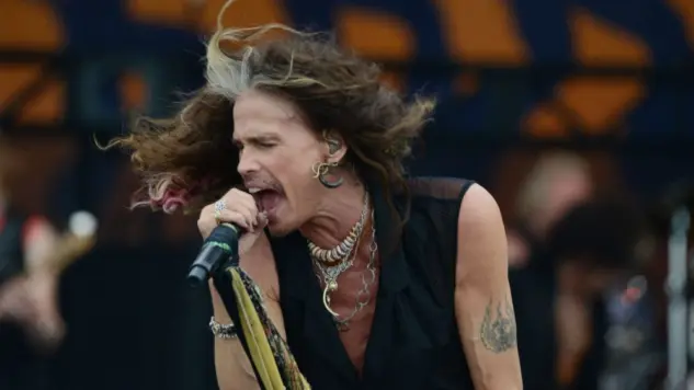 Aerosmith^ with lead singer Steven Tyler^ performs at the 2018 New Orleans Jazz and Heritage Festival. New Orleans^ LA - May 5^ 2018