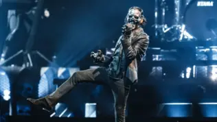 Ghost performs on stage at the Wells Fargo Center during the Skeletour World Tour. Philadelphia^ PA USA - July 19^ 2025