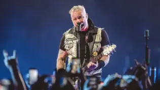 James Hetfield of Metallica performs on stage at Lincoln Financial Field during the M72 World Tour. Philadelphia^ PA USA - May 25^ 2025