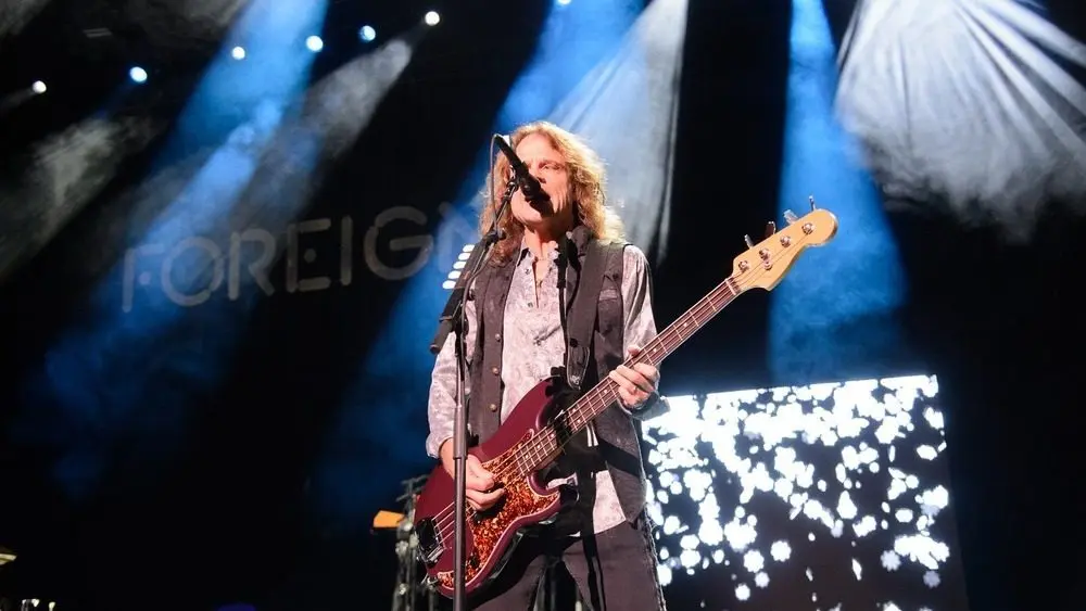 John Roth performs with Foreigner in Hollywood^ Florida^ on April 22^ 2026. The performance was part of their 50th anniversary tour.