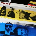 Closeup of The Police vinyl record album cover Synchronicity from 1983 (focus on center)