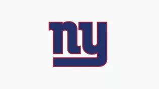 New York Giants^ NFL^ Sports editorial vector logo is printed on white paper.