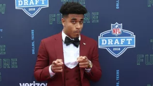 NFL star Jaire Alexander attends the 2018 NFL Draft at AT&T Stadium on April 26^ 2018 in Arlington^ Texas.
