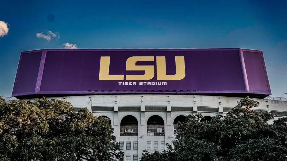 LSU Tiger Stadium. Outdoor stadium located in Baton Rouge^ Louisiana^ on the campus of Louisiana State University. It is the home stadium of the LSU Tigers football team. Taken February 9^ 2025