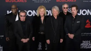 Phil X^ David Bryan^ Jon Bon Jovi^ Hugh McDonald and Tico Torres of Bon Jovi at the MusiCares Person of the Year Gala. LOS ANGELES^ USA. February 02^ 2024