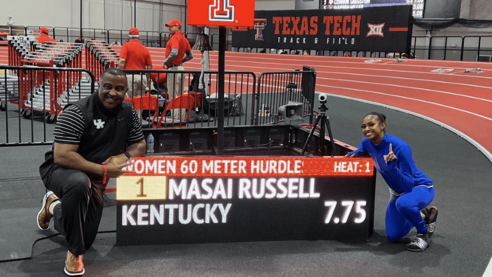 Social media is a big part of standout hurdler Masai Russell