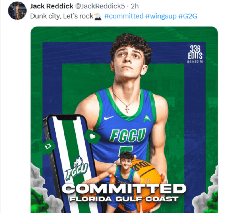Lyons' Jack Reddick Says 'Yes' to Florida Gulf Coast Your Sports Edge