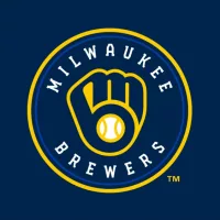 Milwaukee Brewers logo^ D.C. ^ MLB Team^ Major League Baseball^ with navy blue background