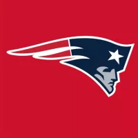 Logo of the New England Patriots^ NFL Football team on red background