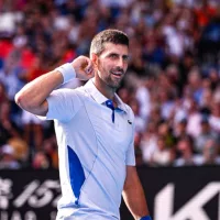 Novak Djokovic of Serbia during the fourth-round match at the Australian Open 2024 Grand Slam tennis tournament on January 23^ 2024 at Melbourne Park in Melbourne^ Australia.