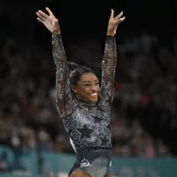 Paris-France^ July 28^ 2024^ Paris 2024 Olympic Games^ US Olympic gymnast Simone Biles performs with the US gymnastics team at the Paris Olympics