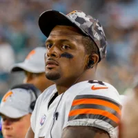 Cleveland Browns quarterback Deshaun Watson. Cleveland Browns v Jacksonville Jaguars at TIAA Bank Field in Jacksonville Florida August 12^ 2022