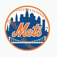 New York Mets Sports editorial vector logo is printed on white paper.