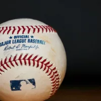 closeup of Major League Baseball (MLB) Baseball (used)