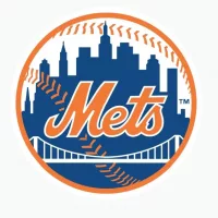 New York Mets. Sports editorial vector logo is printed on white paper.