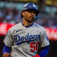 Los Angeles Dodgers outfielder Mookie Betts scores a run against the San Francisco Giants at Oracle Park. August 1^ 2022 - San Francisco