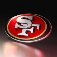 San francisco 49ers logo on dark background. 3D render