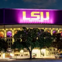 Tiger Stadium at Louisiana State University (LSU) at night Baton Rouge^ LA^ USA - 09.16.2024