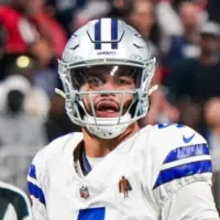 Dallas Cowboys quarterback Dak Prescott (4) looks to throw the ball against the Atlanta Falcons on November 3^ 2024 at Mercedes-Benz Stadium. ATLANTA^ GA-NOV 3