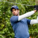 Aaron Rai of England tees off during day three of the Honma Hong Kong Open in Hong Kong^ Hong Kong. Hong Kong - November 24 2018