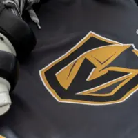 Detail of the Vegas Golden Knights jersey. The Golden Knights are a NHL hockey team.
