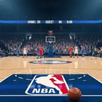 (AI-generated image) NBA BASKETBALL COURT WITH BALL This content was generated by an Artificial Intelligence (AI) system.