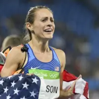 Rio de Janeiro^ Brazil - august 16^ 2016: Runner Jennifer Simpson (USA) bronze medal during 1500m Women's run in the Rio 2016 Olympics