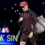 Jannik Sinner with a Louis Vuitton bag during the Rolex Paris Masters 1000 ATP tennis tournament at the La Defense Arena on November 1^ 2025 in Paris^ France.