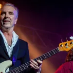 Nick Seymour and Liam Finn play with Crowded House on the Crossroads stage at 33rd Byron Bay Bluesfest; Byron Bay^ New South Wales^ Australia^ April 16 2022