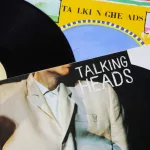Closeup of Talking Heads new wave vinyl record cover collection