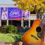 Exterior building and grounds of the Grand Ole Opry in Nashville. Nashville^ Tennessee^ USA - November 7^ 2021