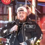 Jelly Roll performs on stage during 2024 New Year's celebration on Times Square in New York on December 31^ 2023.