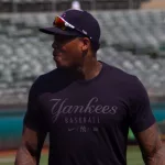 Aroldis Chapman of the New York Yankees before game against the Oakland Athletics at RingCentral Coliseum. Oakland^ California - August 28^ 2021