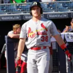 Harrison Joseph Bader center fielder for the Glendale Desert Dogs at Peoria Stadium in Peoria Arizona USA November 17^2016.