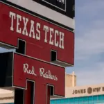 Texas Tech University NCAA Football Jones ATT Stadium Red Raiders logo Lubbock^ Texas - June 5^ 2021