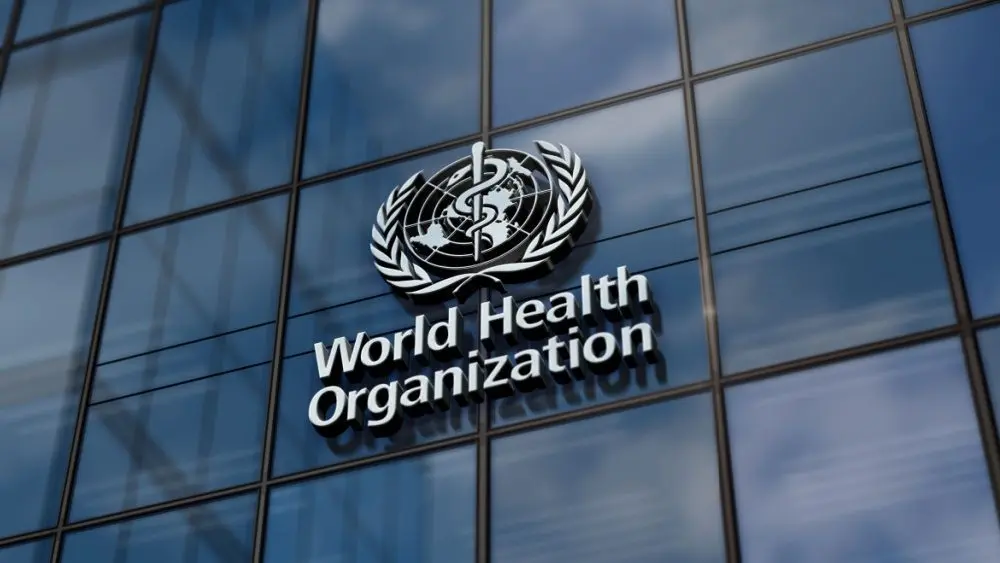 WHO World Health Organization headquarters glass building concept. Agency of the United Nations office sign on front facade 3d illustration. Geneva^ Switzerland^ June 15^ 2023