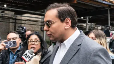 Congressman George Santos attends pro-Trump supporters rally at New York criminal court on April 4^ 2023