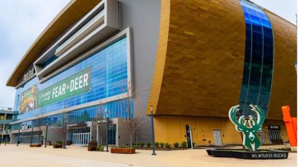 Fiserv Forum Exterior View at daytime Milwaukee^ WI^ USA - 05-01-2025