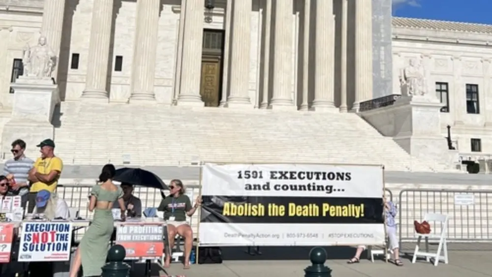 Protest against the death penalty outside the US Supreme Court on July 1^ 2024.