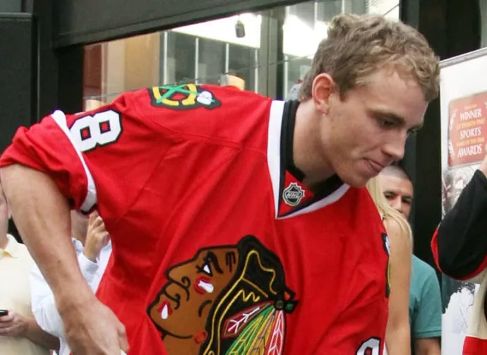 Patrick Kane of the Chicago Blackhawks at the NHL Powered by Reebok store on September 8^ 2010 in New York City.