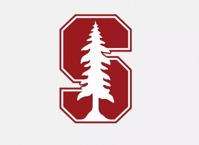 Stanford University mens' basketball Cardinal logo printed on white background.